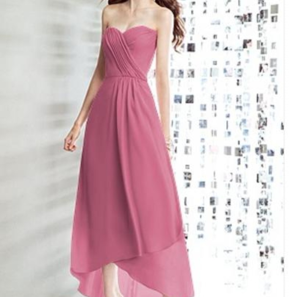 Dessy 8139.....Full Length, strapless Dress.....Pink....Size 6....NWT